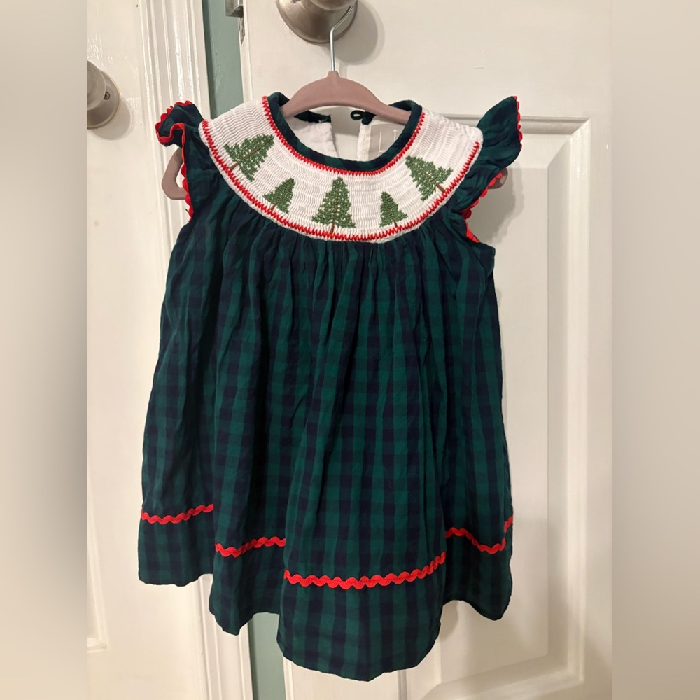 Lil Cactus Christmas Smocked Dress 6-12 months